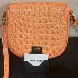 Brahmin Peach Embossed Crossbody (NEW)